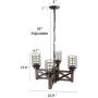 Eumyviv Wood Farmhouse Cage Rustic Chandelier Kitchen Island 4 Lights, 23.9'' Industrial Dinning Table Pendant Lamp Vintage Edison Ceiling Light Fixture, Brown & Black(C0074)