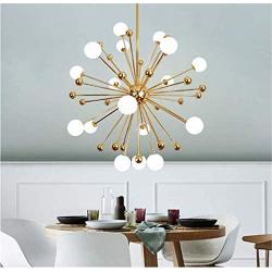 Sputnik Chandelier Lighting, Gold Mid Century Ceiling Lamp Modern Pendant Light Fixture Lighting Ceiling Light Fixture Lighting for Living Room Cafe Bar Dining Room (18 Light)