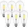ST58 Vintage LED Edison Light Bulbs 60W Equivalent, 4000K Daylight White, Kohree Dimmable LED Filament Bulbs 6W E26 Base Lamp for Home, Restaurant, Reading Room