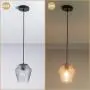 Mini 1-Light Single Pendant Lighting, Contemporary Vase Shade Hanging Light Fixture with Handblown Clear Glass for Kitchen Island,Dining Room,Restaurant