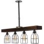 West Ninth Vintage Pendant Farmhouse Chandelier Fixture - Fayette Wood Beam Light - Rustic Lighting for Kitchen Island Lighting, Dining Room, Bar - Jacobean Stain