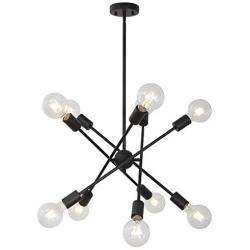 Sputnik Chandelier Light BONLICHT 10 Lights Black Modern Living Room Chandelier Lighting Retro Mid Century Semi Flush Mount Ceiling Light Fixture UL Listed