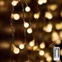 Delxo Globe String Lights with Remote, 50 LED Fairy Lights for Bedroom, Room Twinkle Lights, 8 Modes, Battery Power, Waterproof Decorative Lights for Outdoor Indoor Patio Christmas Party, Warm