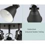 EUL Multi-Directional Ceiling Spot Light,Adjustable Round Track Lighting,Semi Flush Mount Matte Black-3 Light