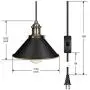 DEWENWILS Pendant Light Plug in, Indoor Ceiling Light for Kitchen Living Room, Bedroom, Dinning Hall, 2 Pack Plug in Hanging Light, 15FT Adjustable Cord with On/Off Switch