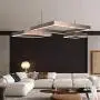 LAKIQ Modern Dimmable LED Chandelier with Remote 68W/125W Aluminum Pendant Lighting Fixture Suspended Lamp for Living Room Bedroom Dining Room (Stepless Dimming, Three Tier)