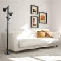 Dorm 3 Light Floor Lamp with 3 Adjustable Reading Room Lights by Lightaccents - Tree Style Standing Lamp with Adjustable Lights - Floor Standing Pole Light - Living Room Lamp (Black)