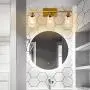 SGLfarmty Wall Vanity Lighting, 3 Light Wall Sconce Brass Bathroom Light Fixtures Over Mirror for Bathroom Dining Room Workshop Cafe SGLfarmty Wall Vanity Lighting, 3 Light Wall Sconce Brass Bathroom Light Fixtures Over Mirror for Bathroom Dining Room Workshop Cafe