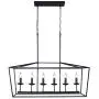 OYIPRO Kitchen Island Lighting, 6 Lights Farmhouse Chandelier Industrial Island Pendant Hanging Modern Light Fixture for Dining Room Kitchen Island Ba