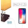 USB Table Desk Lamp, Acaxin Bedside Lamp with Dual USB Quick Charge Port, Wood Desk Lamp, Black Charger Base with Unique Fabric Shade, LED Light Nightstand Desk Lamps for Bedroom Living Room Set of 2