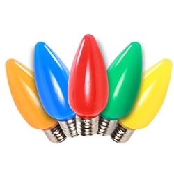 CHRISTMAS LIGHTS FACTORY - C9 - Multi Color - Super Bright LED Frosted Bulbs - 25 Bulbs ONLY - Commercial Grade - Dimmable - Indoor & Outdoor. Be a Beacon of Holiday Spirit, Joy.