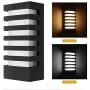 LemonBest Modern Wall Sconce Porch Light, Water-Resistant 15 Watts Outdoor LED Wall Light Fixture (Warm White)