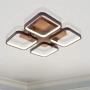 Leniure Coffee Square LED Light Ceiling Lamp Contemporary Chandelier Lighting Fixture 18'' Wide 18'' Deep 4'' High, Warm White 3000K