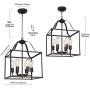MELUCEE 16-inch Foyer Chandelier Bird Cage Oil Rubbed Bronze 6 Lights, Dining Room Lighting Fixtures Hanging Lantern Pendant Light Industrial Style for Kitchen Island Entryway Hallway