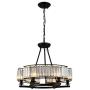 Crystal Chandelier Modern Retro Style Pendant Light Crystal Lampshade Chandelier Metal Hanging Ceiling Light Fixture Height Adjustable Hanging Lamp for Dining Living Rooms Kitchen E12