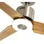 Indoor Ceiling Fan Light Fixtures - FINXIN Brushed Nickel Remote LED 52 Ceiling Fans For Bedroom,Living Room,Dining Room Including Motor,3-Blades,Remote Switch (Brushed Nickel)