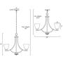 Kira Home Weston 24'' Contemporary 5-Light Large Chandelier + Alabaster Glass Shades, Adjustable Chain, Brushed Nickel Finish