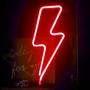 Funpeny LED Neon Decorative Light, Neon Sign Shaped Decor Light, Lightning Shape Indoor Decor for Halloween Decoration Living Room, Birthday Party, Wedding Party (Red)