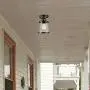 Globe Electric Charlie 1-Light Outdoor/Indoor Semi-Flush Mount Ceiling Light, Oil Rubbed Bronze, Clear Seeded Glass Shade 44301