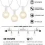 Afirst Outdoor String Lights 50 Ft with 52 Globe Bulbs Patio String Lights UL Certification Weatherproof Outdoor Hanging Lights for Garden/Backyard Party/Wedding-White Cord