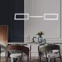 Helych LED Chandeliers Modern Pendant Light 350° Adjustable Chandelier 3 Squares Not Dimmable Contemporary Kitchen Island Pendant Light Fixture for Living Room Office Dining Room Foyer, Brushed Nickel