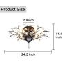 SEOL-LIGHT Vintage Crystal Branches Chandeliers Black Ceiling Light Flush Mounted Fixture With 4 Light 160W