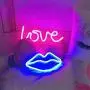 Lips Shaped Neon Signs Led Romantic Art Decorative Neon Lights Wall Decor for Christmas Gift Studio Party Kids Room Living Room Wedding Party Decoration Blue