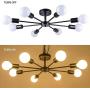 Modern Sputnik Chandeliers 8 Lights Fixture Semi Flush Mount Ceiling Light Fixture Mid Century Ceiling Pendant Lighting for Living Room Dining Room Bedroom Kitchen