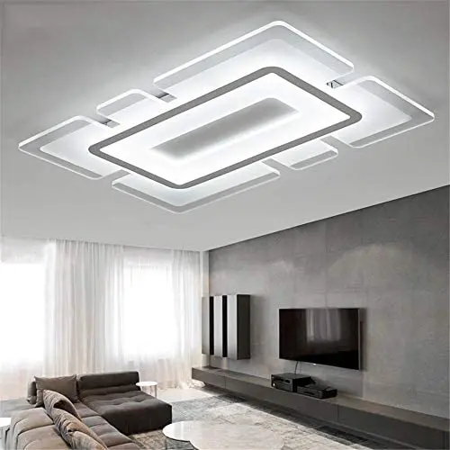 BAYCHEER Creative Modern Flush Mount Ceiling Light Rectangular LED Ceiling Light Minimalist Decoration Ultra-Thin Chandelier Ceiling Lamp for Bedroom, Living Room 35.5inch Cool Light BAYCHEER Creative Modern Flush Mount Ceiling Light Rectangular LED Ceiling Light Minimalist Decoration Ultra-Thin Chandelier Ceiling Lamp for Bedroom, Living Room 35.5inch Cool Light