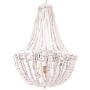 Morden Fort White Beaded Chandelier 5 Light for Living Bed Dining Room