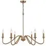 Sivilynus Brushed Brass 6 Lights Contemporary Chandelier Farmhouse Ceiling Hanging Light Fixture for Dining Room Living Room Bedromm Foyer