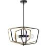 VINLUZ Industrial Vintage 3 Light Iron Metal Pendant Ceiling Light Fixtures Matte Black and Gold Kitchen Island Chandelier Hanging for Dining Room Entryway Hallway