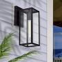 MICSIU Outdoor Wall Light 2 Pack Exterior Lantern Sconce 13.75 Inch Outside Wall Mount Lighting Fixture for Porch, Patio, House in Textured Black Finish with Clear Glass