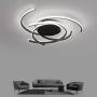 TFCFL 21'' Modern LED Ceiling Light with Remote Control Chic Flush Mount Pendant Lamp Dimmable 3 Colors Acrylic Minimalist Chandelier for Living Room Dining Room Kitchen Office Bedroom (Black)