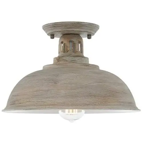 HMVPL Farmhouse Close to Ceiling Light, Vintage Semi Flush Mounted Lighting Fixture Industrial Ceiling Lamp for Kitchen Island Dining Room Foyer Hallway Entry Bedroom