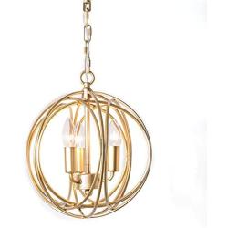 Lovedima Modern Chic Gold Sphere 3 Lights/4 Lights Iron Orb Chain Suspended Chandelier Pendant Light (3-Light)