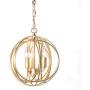 Lovedima Modern Chic Gold Sphere 3 Lights/4 Lights Iron Orb Chain Suspended Chandelier Pendant Light (3-Light)