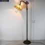 Tiffany Mission Style Reading Floor Lamp Lighting W12H64 Inch Yellow Stained Glass Hexagon Lampshade Antique Adjustable Arched Base S011 WERFACTORY Lamps Living Room Bedroom Beside Table Desk Gifts