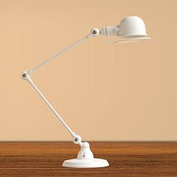 Rishx Vintage Folding Metal Table Lamp Loft Adjustable Swing Arm Desk Light E27 Retro Wrought Iron Desktop Lighting Fitting Living Room Bedroom Reading Light for Engineer Designer (Color : White)