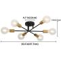 6-Light Semi Flush Mount Ceiling Light,Black Sputnik Chandelier Lighting Ceiling Light Fixture for Kitchen Dining Room Living Room Bedroom