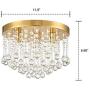 CLAXY Crystal Chandelier Brass Flush Mount Ceiling Light G9 Crystal Ceiling Light Fixture