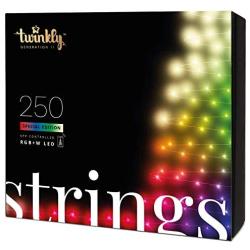 Twinkly - TWS250SPP Special Edition 250 RGB+White LED String Lights - App-Controlled LED Christmas Lights with Green Cable (65.5ft) - IoT & Razer Chroma Enabled - Indoor/Outdoor Party Decorations