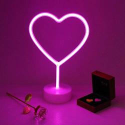 DANIDEER Led Neon Sign Art Decorative Lights Table Decoration Neon Lamp with Base for Kids boy and Girl Bedroom Unique Gift for Any Occasion (Pink Heart)