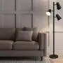 Tree Led Floor Lamp for Mid Century, Modern, Contemporary and Industrial Decor, Bright Reading,3 Way Standing Floor Lamp with 3 Adjustable Metal Shades for Living Room & Bedroom, Black
