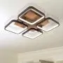 Leniure Coffee Square LED Light Ceiling Lamp Contemporary Chandelier Lighting Fixture 18'' Wide 18'' Deep 4'' High, Warm White 3000K