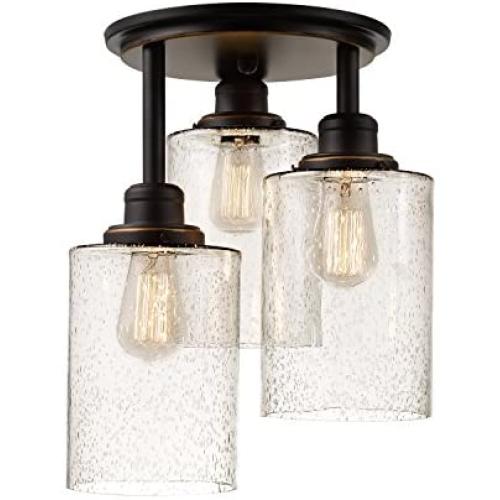 Globe Electric 65904 3-Light Flush Mount Oil-Rubbed Bronze, 15.4'' Globe Electric 65904 3-Light Flush Mount Oil-Rubbed Bronze, 15.4''