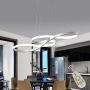 Modern LED Acrylic Chandelier Dining Room Dimmable 3000K~6500K Remote Control Pendant Lights Color/Brightness Adjustable Half Flush Mount Ceiling Hanging Lamp Fixture for Bedroom Livingroom Lighting
