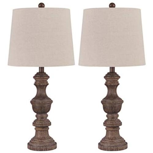 Signature Design by Ashley - Magaly Poly Table Lamps - Set of Two - Brown