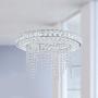 Maxax Modern Crystal Chandelier Lighting Ceiling 1 Ring Led Light Fixtures Hanging for for Dining Room, Living Room