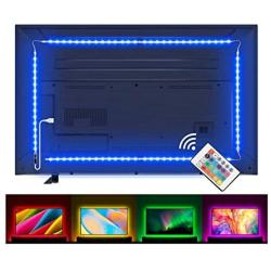 LED Strip Lights, Lampee 6.6ft TV Backlight RGB Strip USB Powered for 32-60’’ TV, Living Room Decor, PC Monitor with RF Remote Control [Energy Class A+]